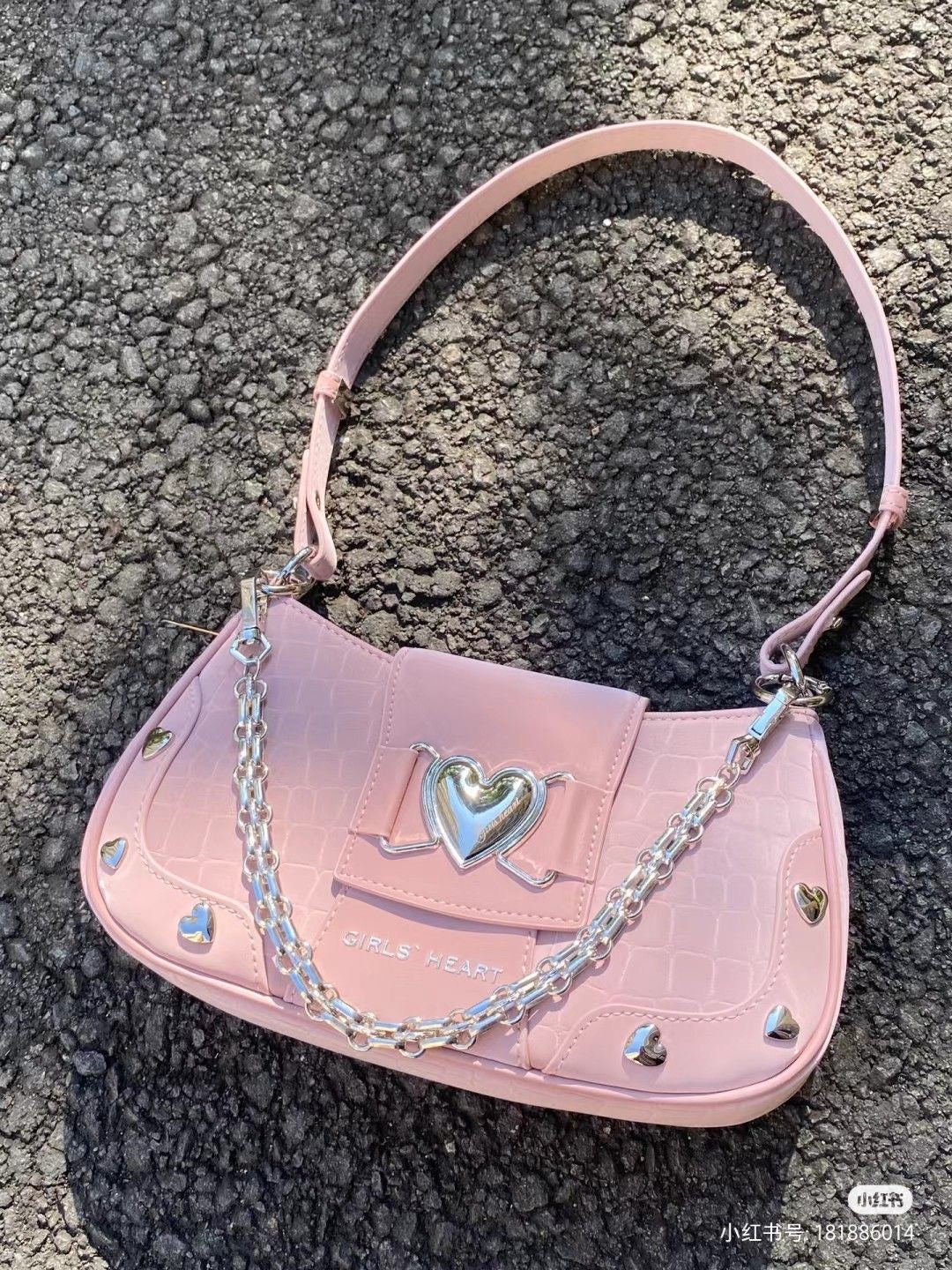 Y2K Metal Heart Pink Bag (Pre-Order)