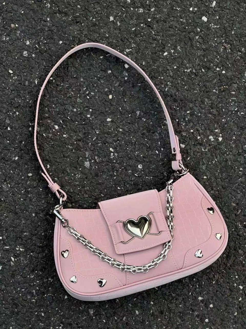 Y2K Metal Heart Pink Bag (Pre-Order)