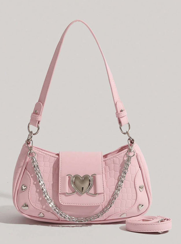 Y2K Metal Heart Pink Bag (Pre-Order)