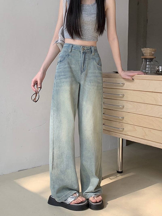 Vintage Washed Staright Leg Jeans (Pre-Order)